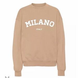 Revolve Milano Italy Crewneck Sweatshirt - Tan